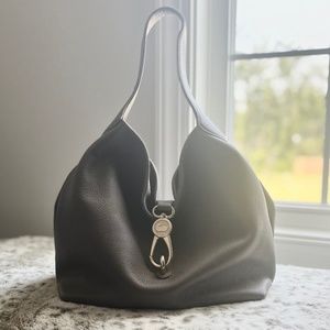 Dooney and Bourke Pebble Leather Grey/Taupe Shoulder Tote Bag